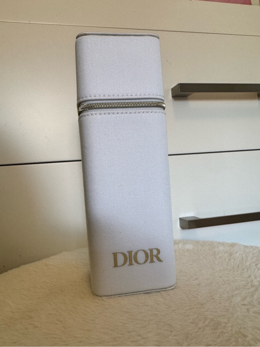 Dior White and Gold Travel Case